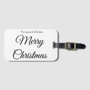 Etiqueta Para Maletas Feliz Navidad añadir nombre texto regalo personali