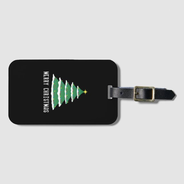 Etiqueta Para Maletas Feliz Navidad Clásico (Anverso horizontal)