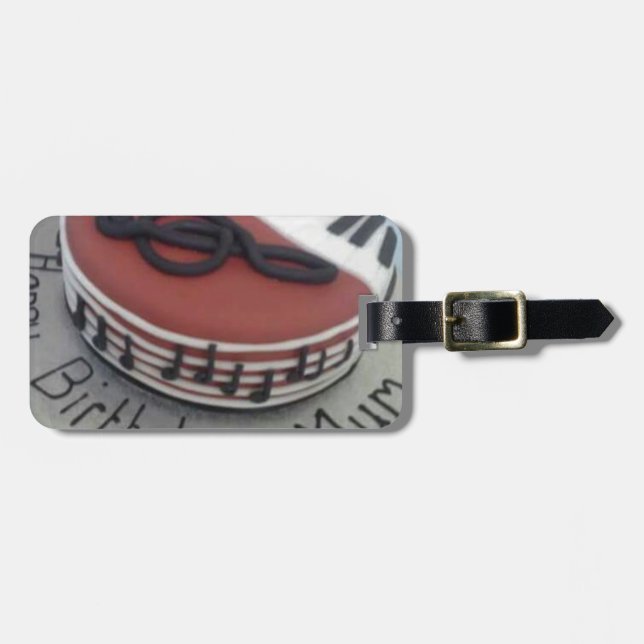 Etiqueta Para Maletas Feliz pastel de mamá de cumpleaños (Frente Horizontal)