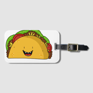 Etiqueta Para Maletas Feliz personalizado sonriente taco lindo