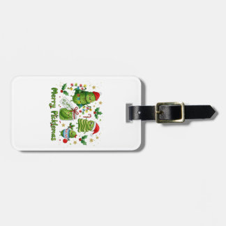 Etiqueta Para Maletas Feliz Picklemas Personajes de Pepino de Navidad 