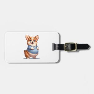 Etiqueta Para Maletas Feliz y dramático Belly Corgi Smiles Tee divertido