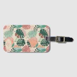 Etiqueta Para Maletas Feriado de verano personalizado Boho Monstera
