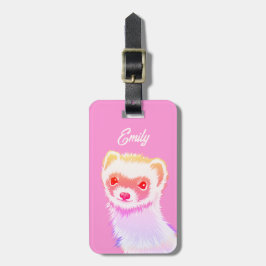 Etiqueta Para Maletas Ferret En Tonos Arcoiris