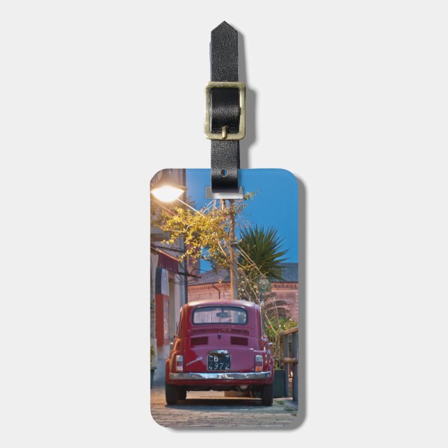 Etiqueta Para Maletas Fiat 500, Cinquecento en Italia (Frente Vertical)