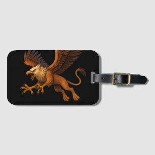 Etiqueta Para Maletas Fierce Buceo Golden Griffin Mitología Fantasía Art