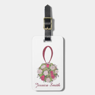 Etiqueta Para Maletas Fiesta de Boda Bouquet para la Novia Floral Rosa