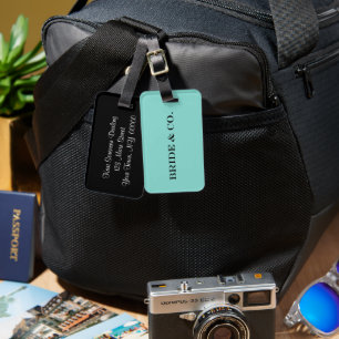 Etiqueta Para Maletas Fiesta de Despedida de Soltera Personalizada Azul 