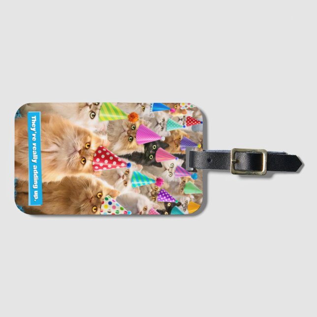 Etiqueta Para Maletas Fiesta de Gatos (Anverso horizontal)
