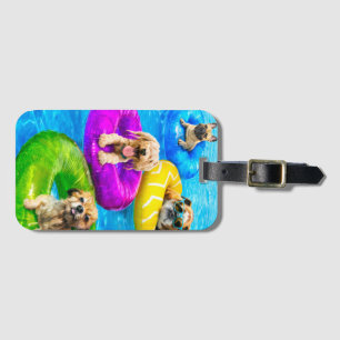 Etiqueta Para Maletas Fiesta de perros en la piscina