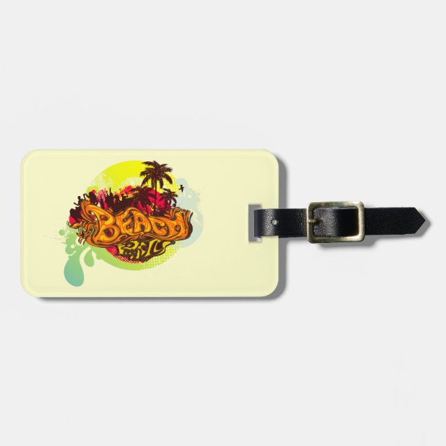Etiqueta Para Maletas Fiesta de playa (Frente Horizontal)