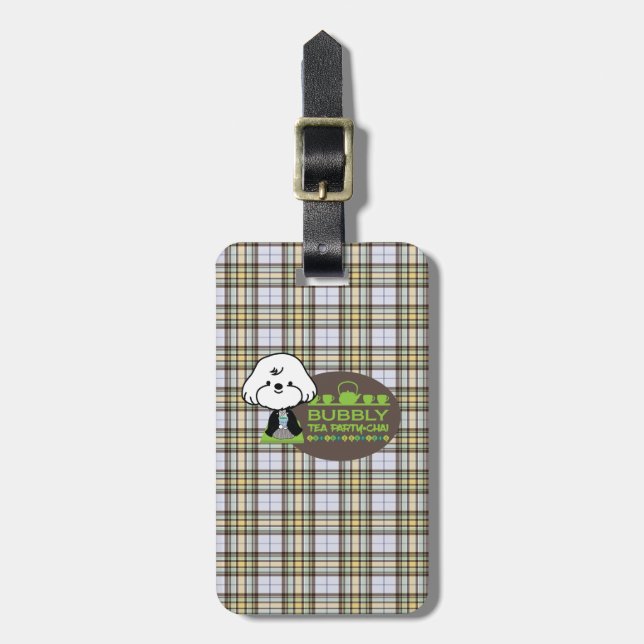 Etiqueta Para Maletas fiesta de té de bubbly (Frente Vertical)