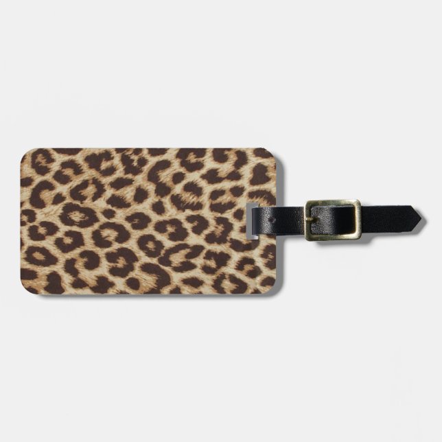 Etiqueta Para Maletas Fiesta del estampado leopardo (Frente Horizontal)