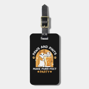 Etiqueta Para Maletas Fiesta del gato del Oktoberfest colorido - Paws y 