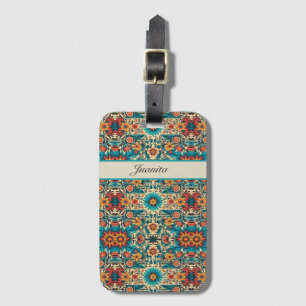 Etiqueta Para Maletas Fiesta florece, personalizable