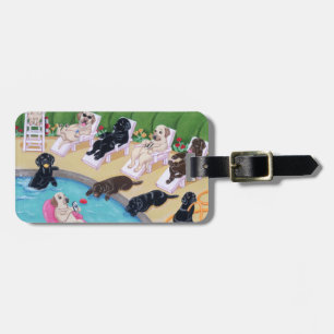 Etiqueta Para Maletas Fiesta personalizado Labradors del Poolside