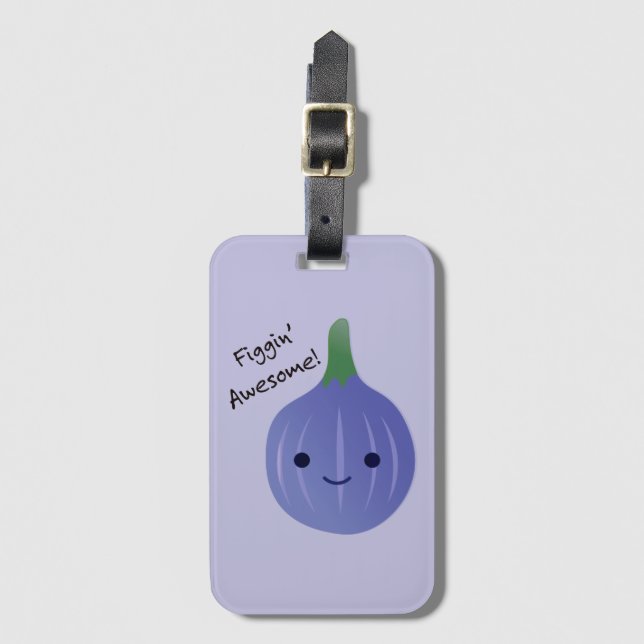 Etiqueta Para Maletas figgin Awesome Fig Pun (Anverso vertical)