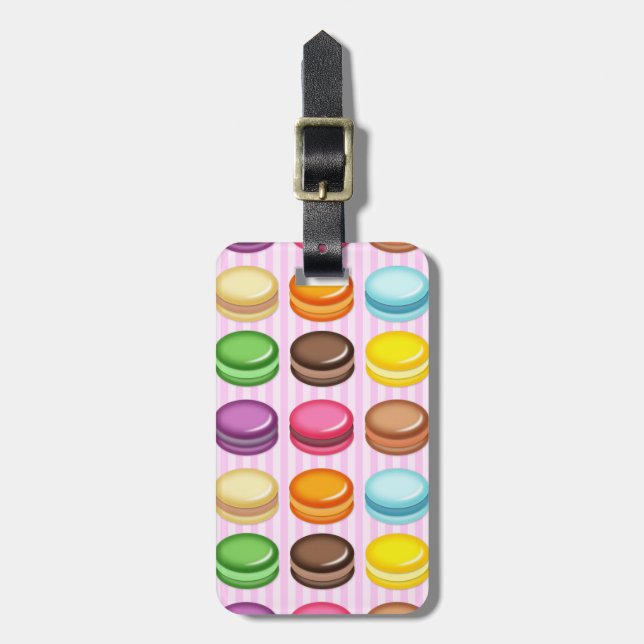 Etiqueta Para Maletas Filas de macarones (Frente Vertical)