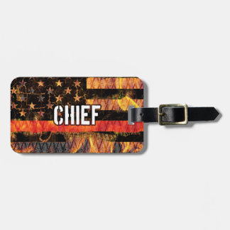 Etiqueta Para Maletas Fire Chief Firefighter Flag