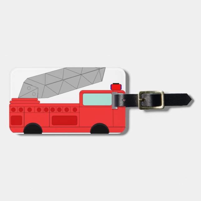 Etiqueta Para Maletas Firetruck rojo lindo (Frente Horizontal)