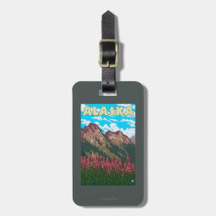 Etiqueta Para Maletas Fireweed con el poster del viaje del vintage de