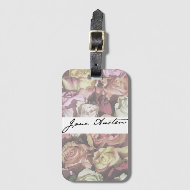 Etiqueta Para Maletas Firma de Jane Austen (Anverso vertical)