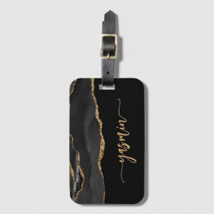Etiqueta Para Maletas Firma personalizada Agante de oro negro