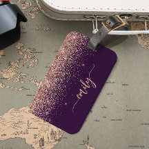 Firma personalizada con purpurina rosa dorado