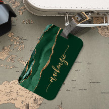 Firma Personalizada Esmeralda Verde Oro Ágata