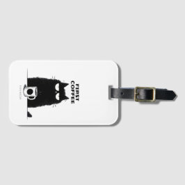 Etiqueta Para Maletas First Coffee Then Meow – Funny Cat Coffee Lover