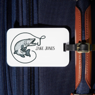 Etiqueta Para Maletas Fish and Hook Personalizado