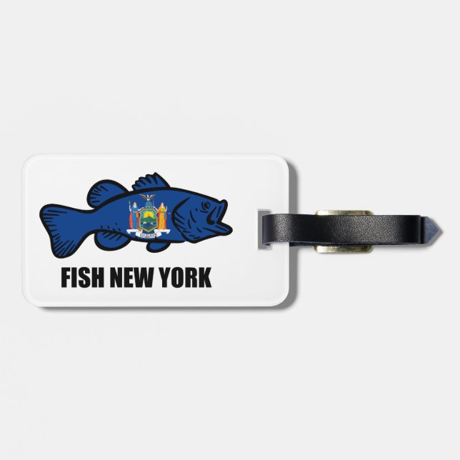 Etiqueta Para Maletas Fish New York Bass (Atrás Horizontal)