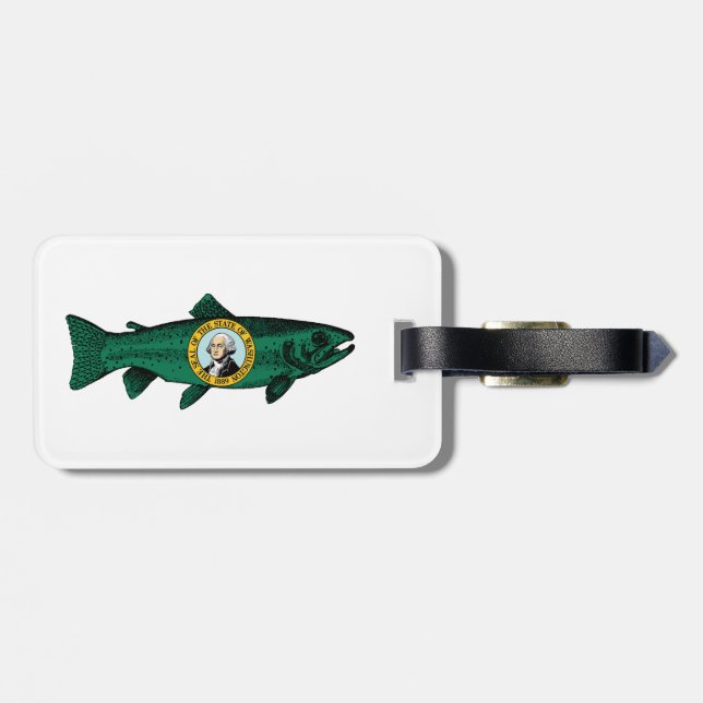 Etiqueta Para Maletas Fish Washington State Trout (Atrás Horizontal)