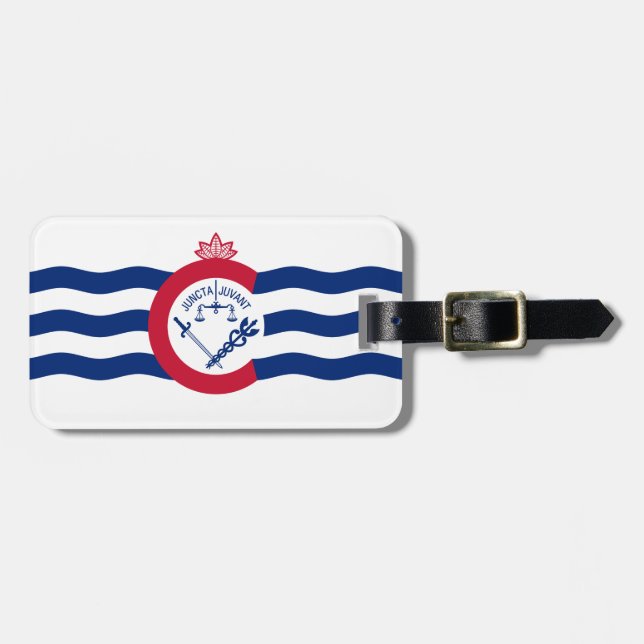 Etiqueta Para Maletas Flag of Cincinnati, Ohio Luggage Tag (Frente Horizontal)