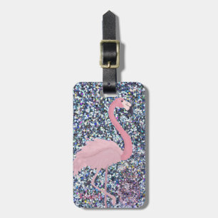 Etiqueta Para Maletas Flamenco Rosa Niña,Pina,Brillo-Personalizado
