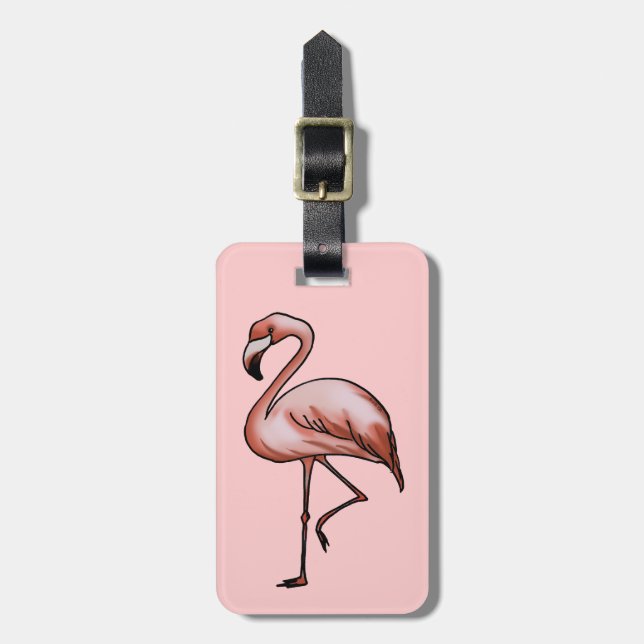 Etiqueta Para Maletas flamenco rosado (Frente Vertical)