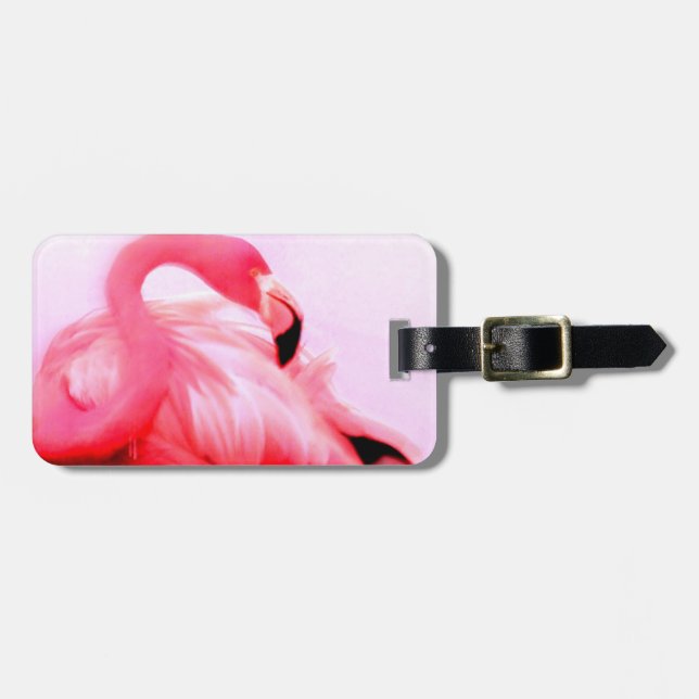 Etiqueta Para Maletas Flamenco rosado (Frente Horizontal)