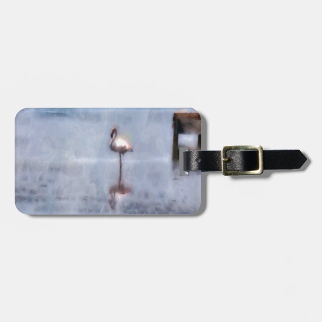Etiqueta Para Maletas Flamingo acuarela (Frente Horizontal)