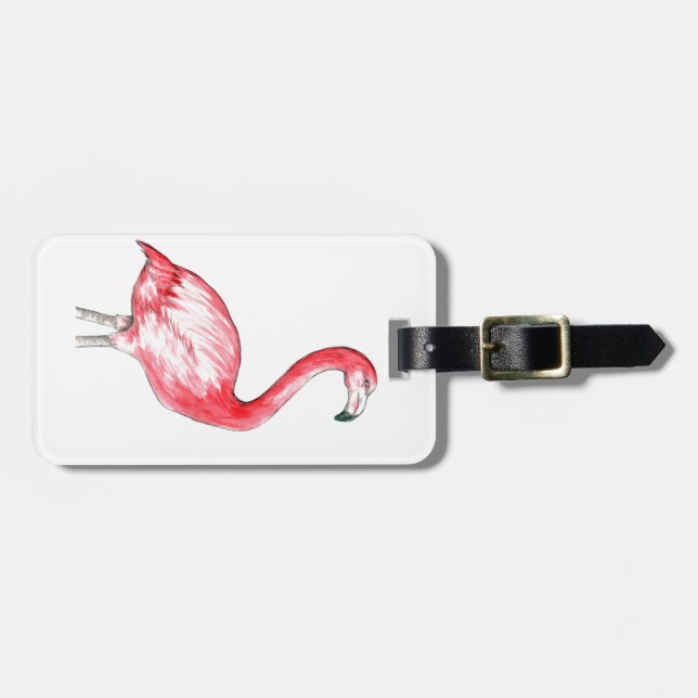 Etiqueta Para Maletas Flamingo Art (Frente Horizontal)