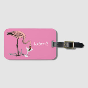 Etiqueta Para Maletas Flamingo Beber Martini Thunder_Cove