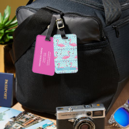 Etiqueta Para Maletas Flamingo personalizado en verano marino