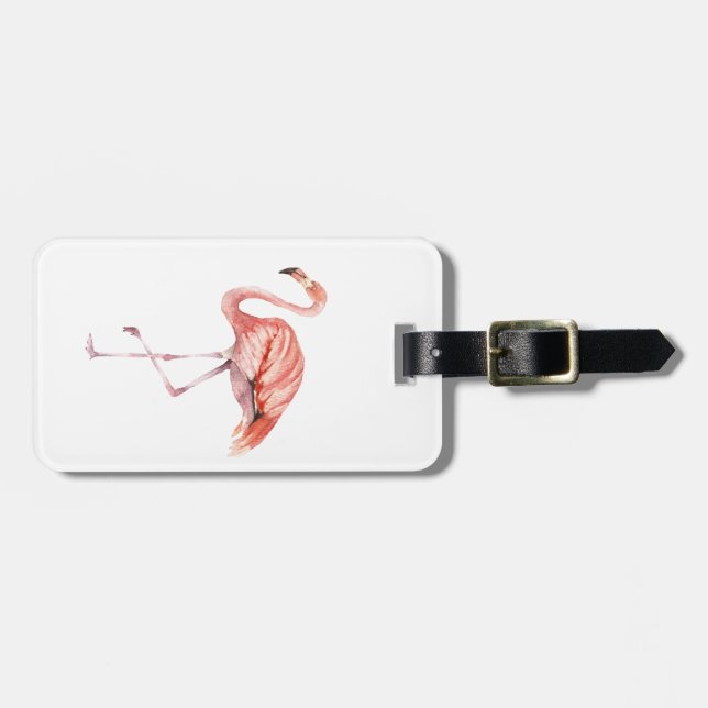 Etiqueta Para Maletas Flamingo rosa (Frente Horizontal)