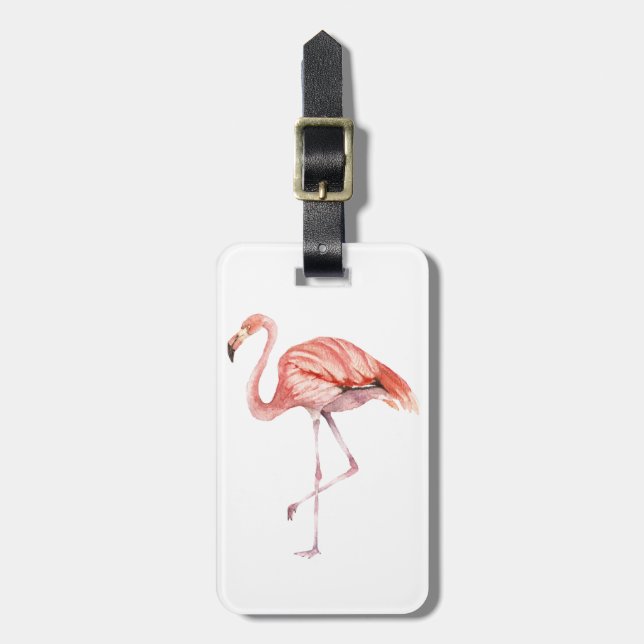 Etiqueta Para Maletas Flamingo rosa (Frente Vertical)