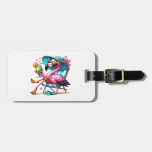 Etiqueta Para Maletas Flamingo verano fresco