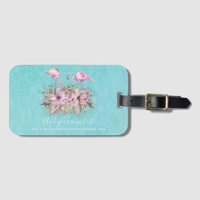 Etiqueta Para Maletas FLAMINGOS Personalizados (Anverso horizontal)