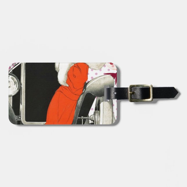 Etiqueta Para Maletas flapor de polkadots (Frente Horizontal)