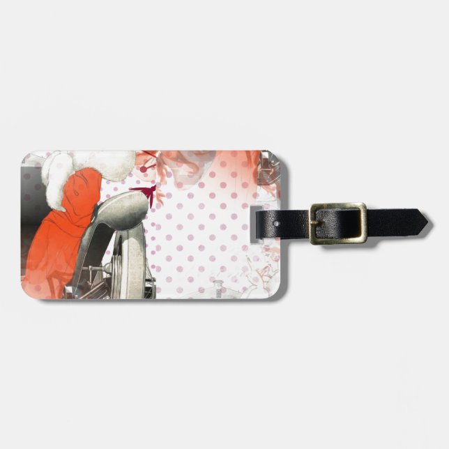 Etiqueta Para Maletas flapper polkadots (Frente Horizontal)
