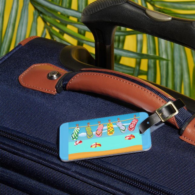 Etiqueta Para Maletas Flip Flops En La Playa (Subido por el creador)