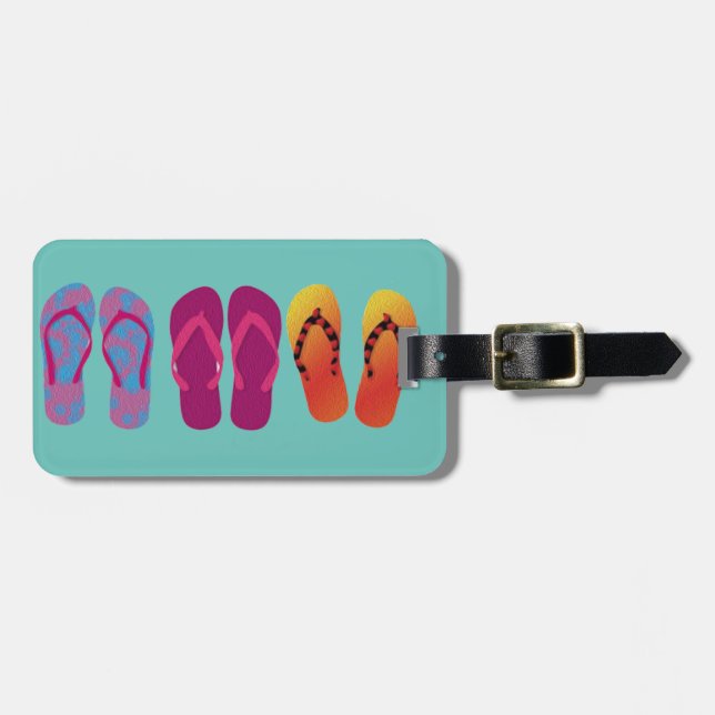 Etiqueta Para Maletas Flip Flops Trio 4 (Frente Horizontal)