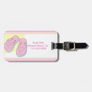 Etiqueta Para Maletas Flips-flopes rosados
